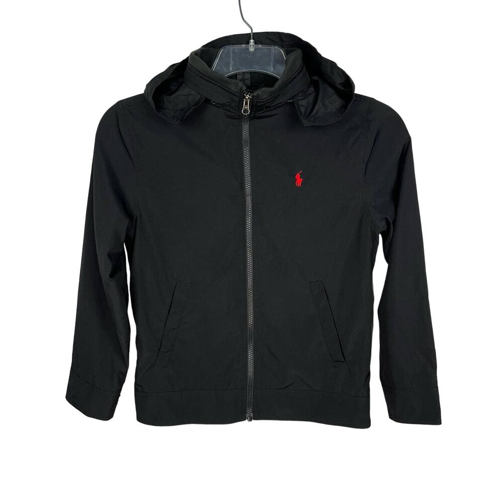 POLO BY RALPH LAUREN | Black Unisex Windbreaker Zip Up Jacket | Kid's (10-12)